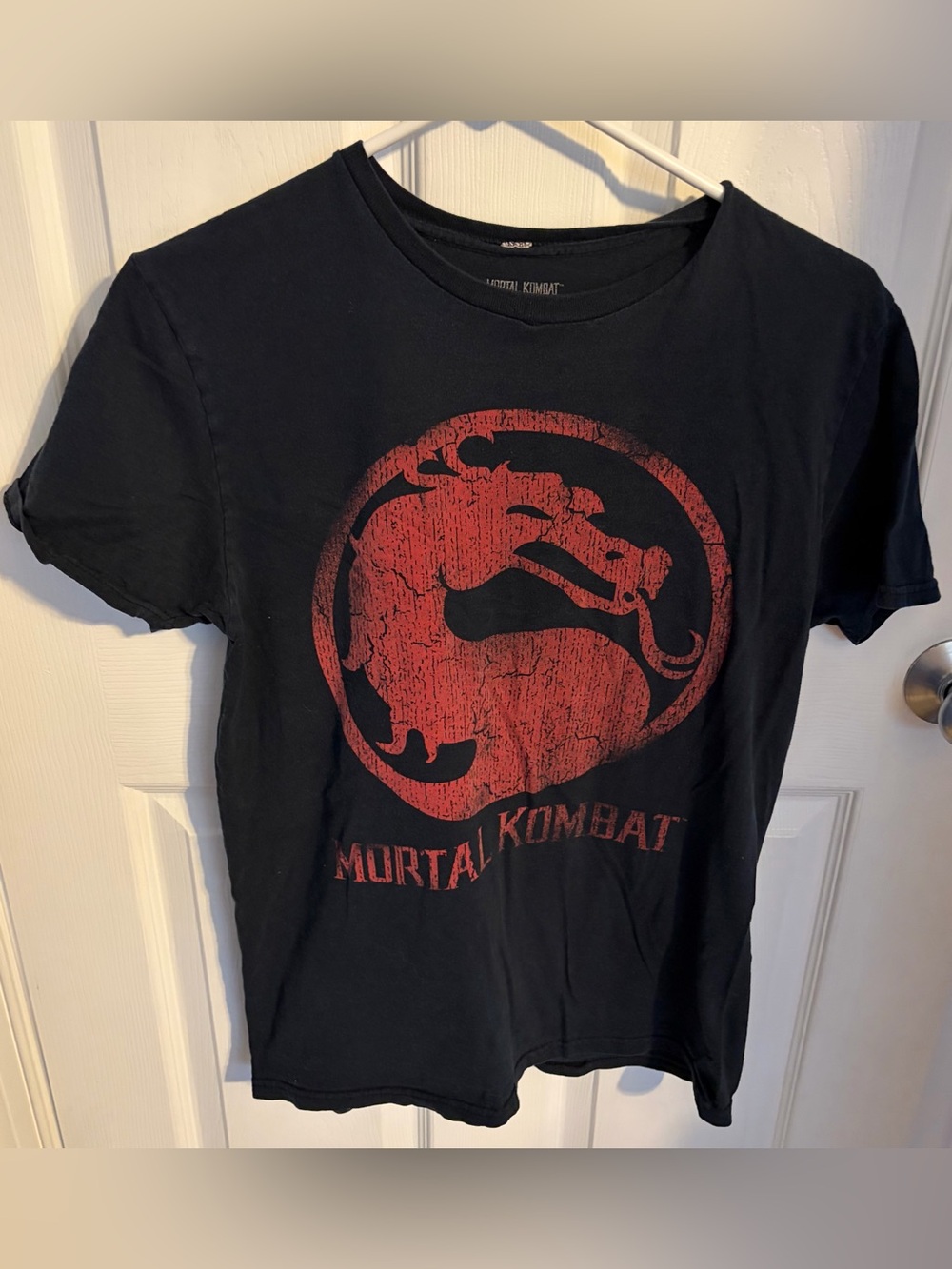 Mortal Kombat Dragon Logo Black T-Shirt, Men’s Medium